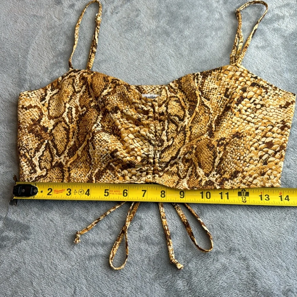 NWOT Reformation Ali Boa Crop Top Snake Print Size 2 - Picture 13 of 13
